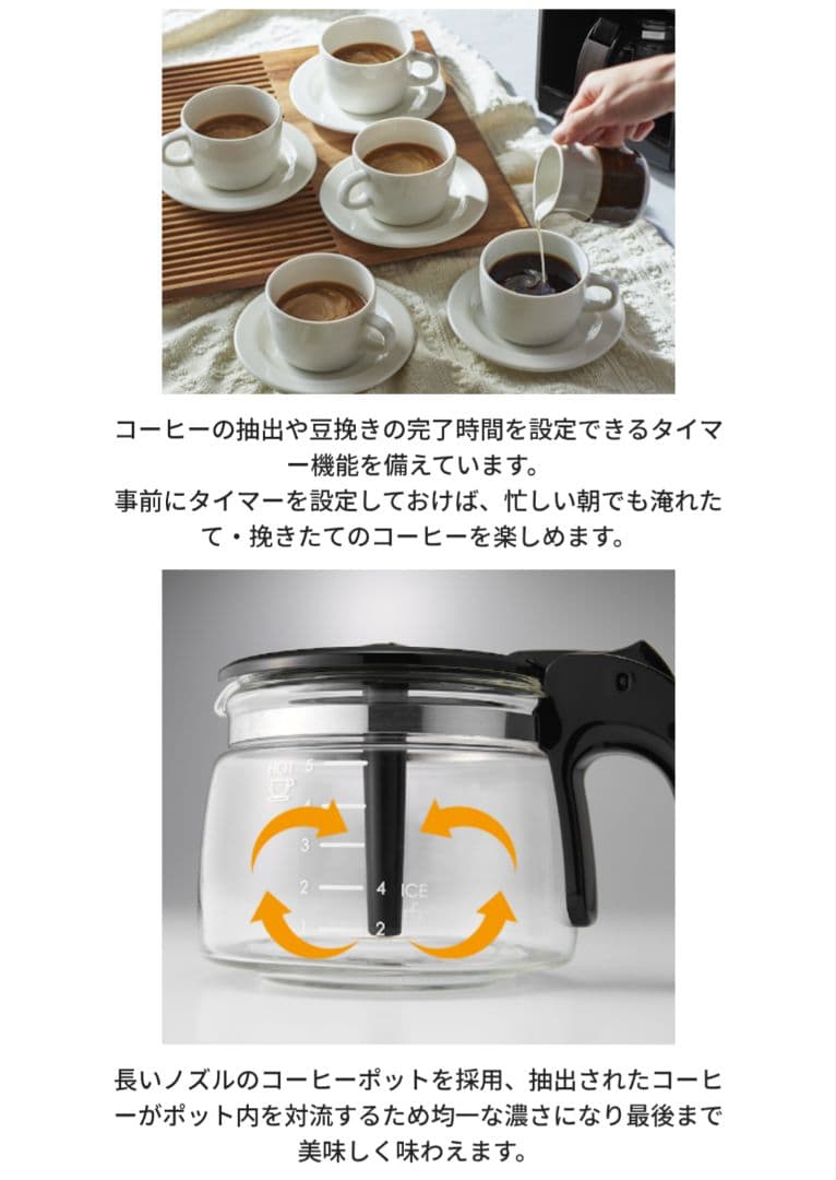 全自動ミル付カスタムドリップ式コーヒーメーカーToffy k-cm9