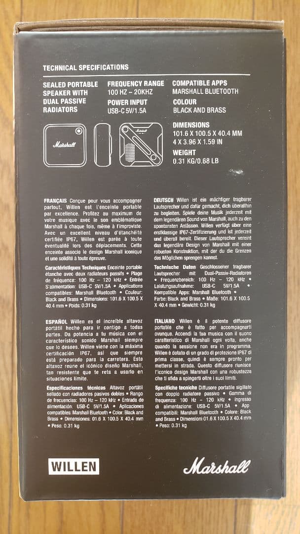 Marshall ワイヤレススピーカー ブラック　WILLEN
