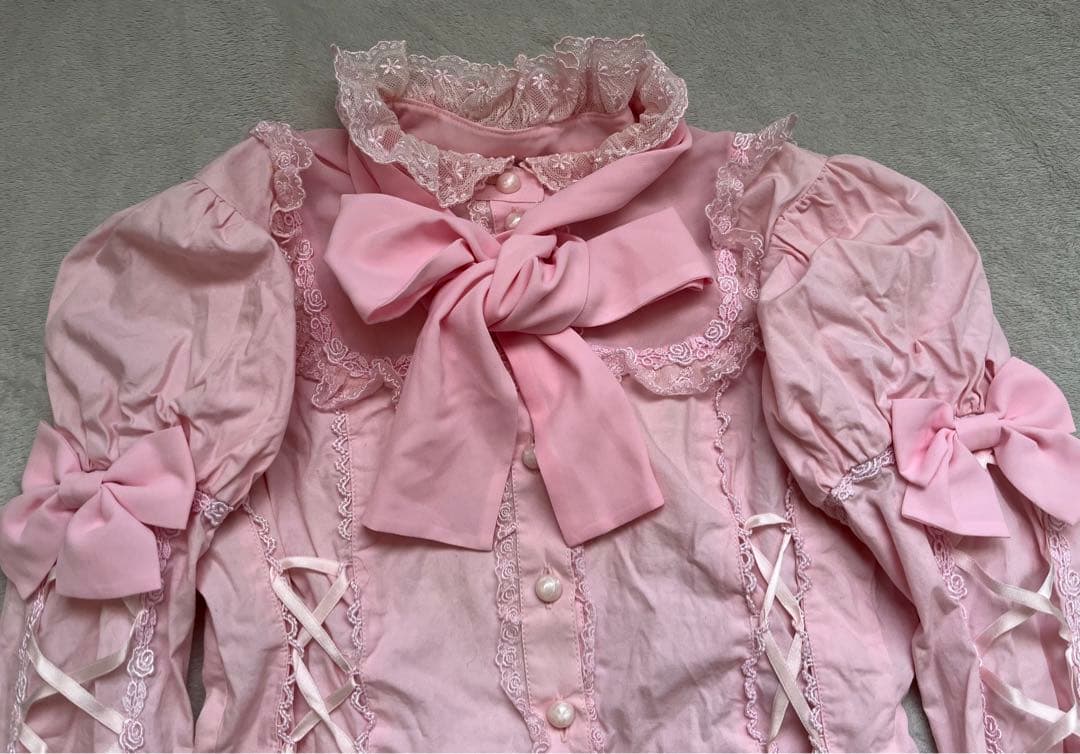 アンジェリックプリティ 姫袖　ブラウス　姫系　ロリィタ　編み上げ　リボン