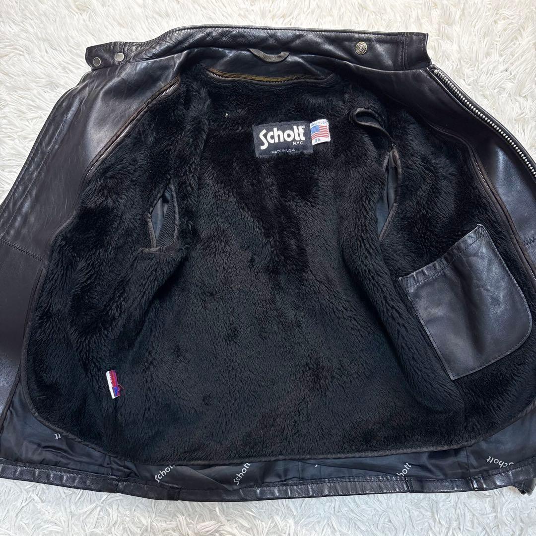 ショット 641 シングルライダースジャケット ボアライナー付　2way