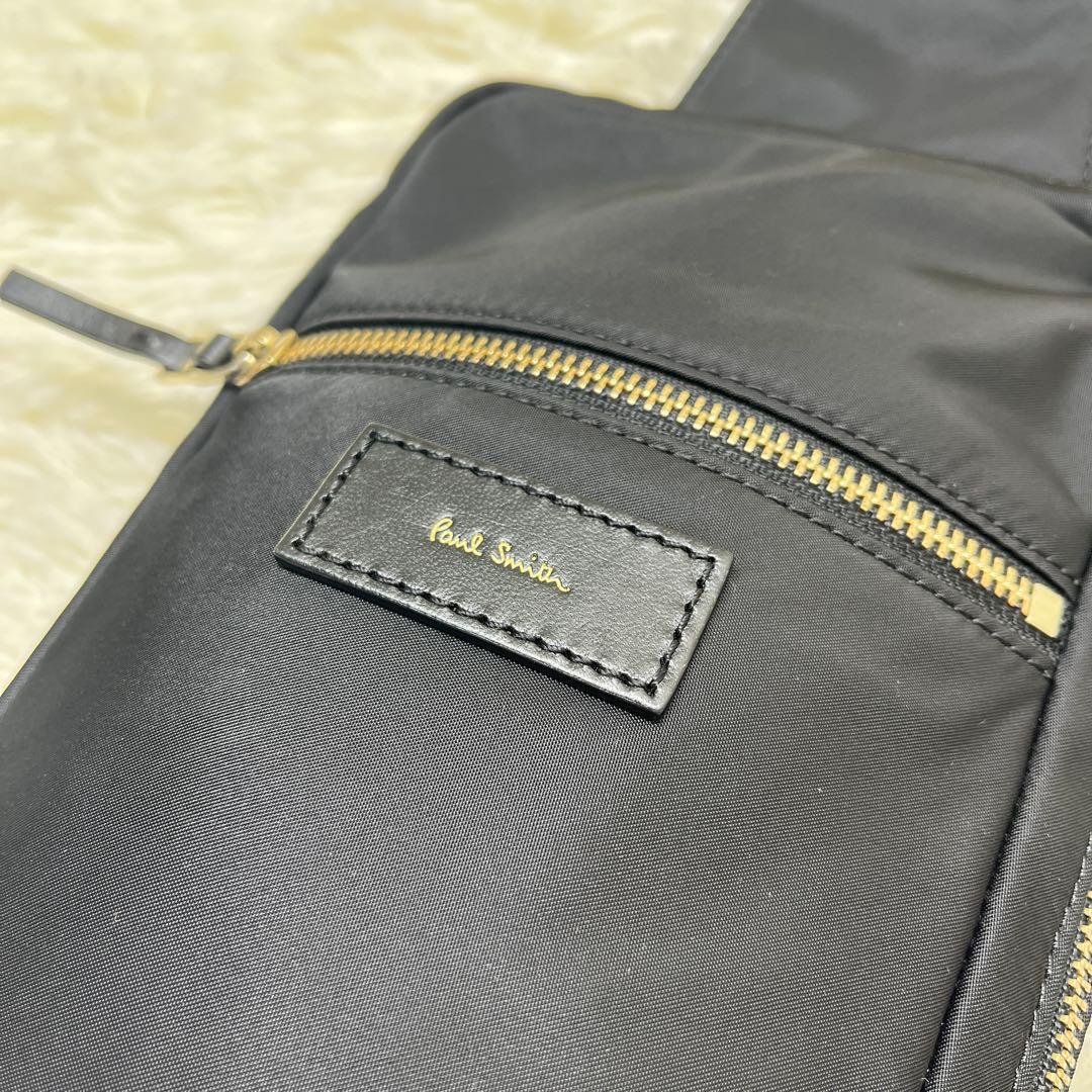 極美品 PaulSmith ポールスミス ボディバッグ ストライプ ナイロン