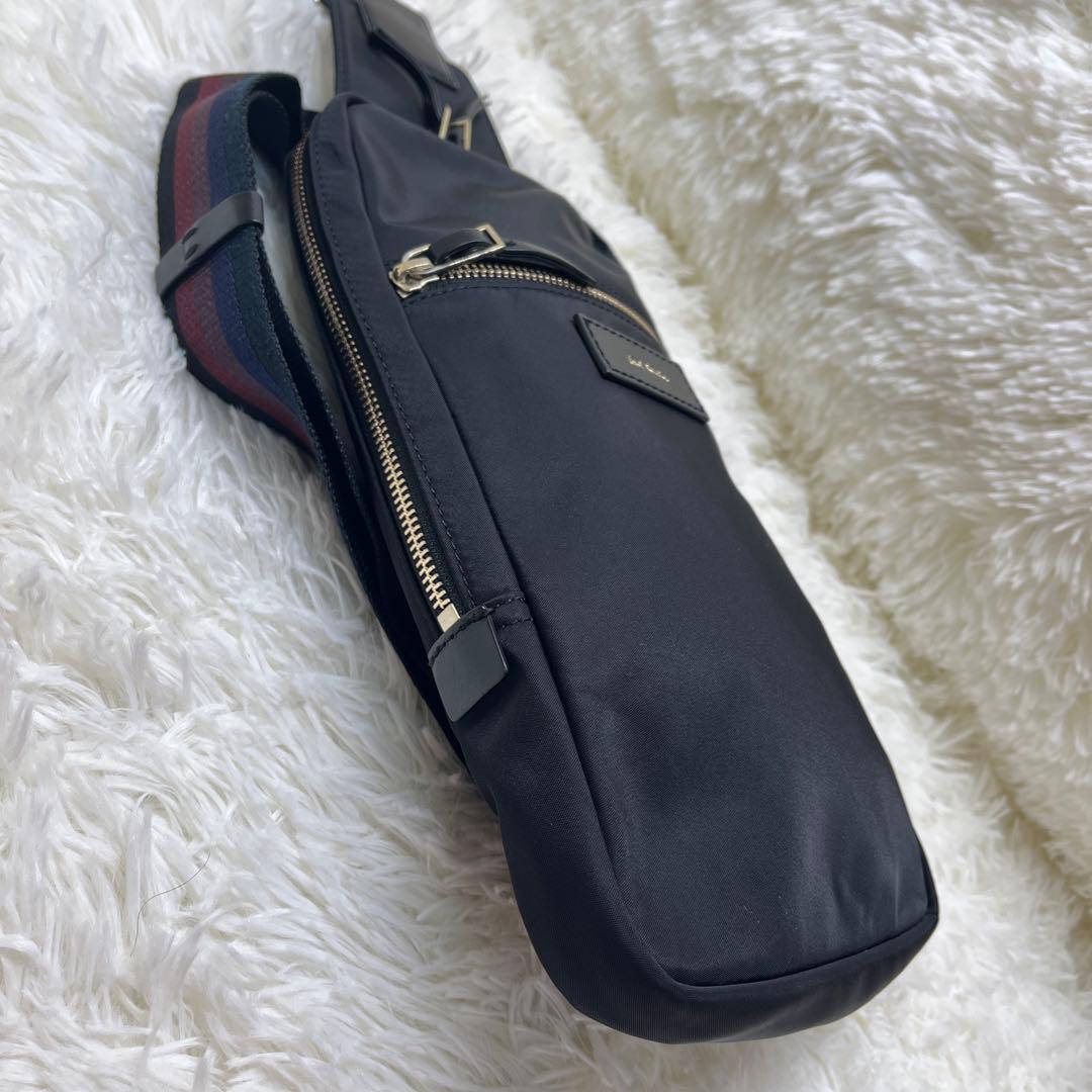 極美品 PaulSmith ポールスミス ボディバッグ ストライプ ナイロン