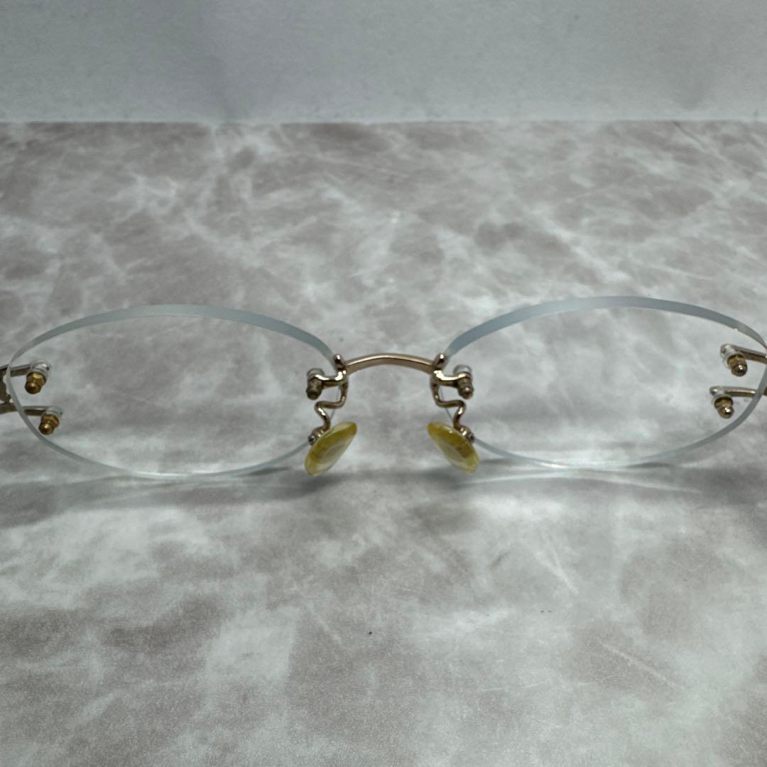 YVES SAINT LAURENT サンローラン リムレスメガネ 度付き眼鏡