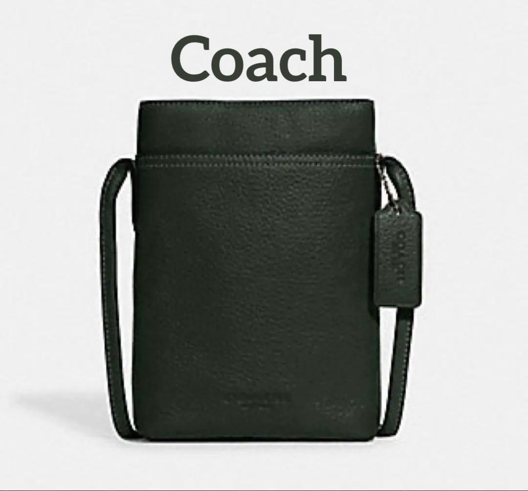 新品　コーチレザー スマホバック　ショルダーバッグ　携帯ポーチ