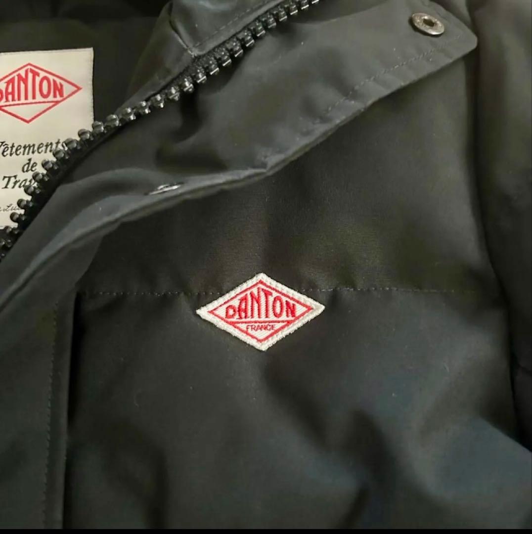 [urari] DANTON ファー付きダウンジャケット　ブラック　34