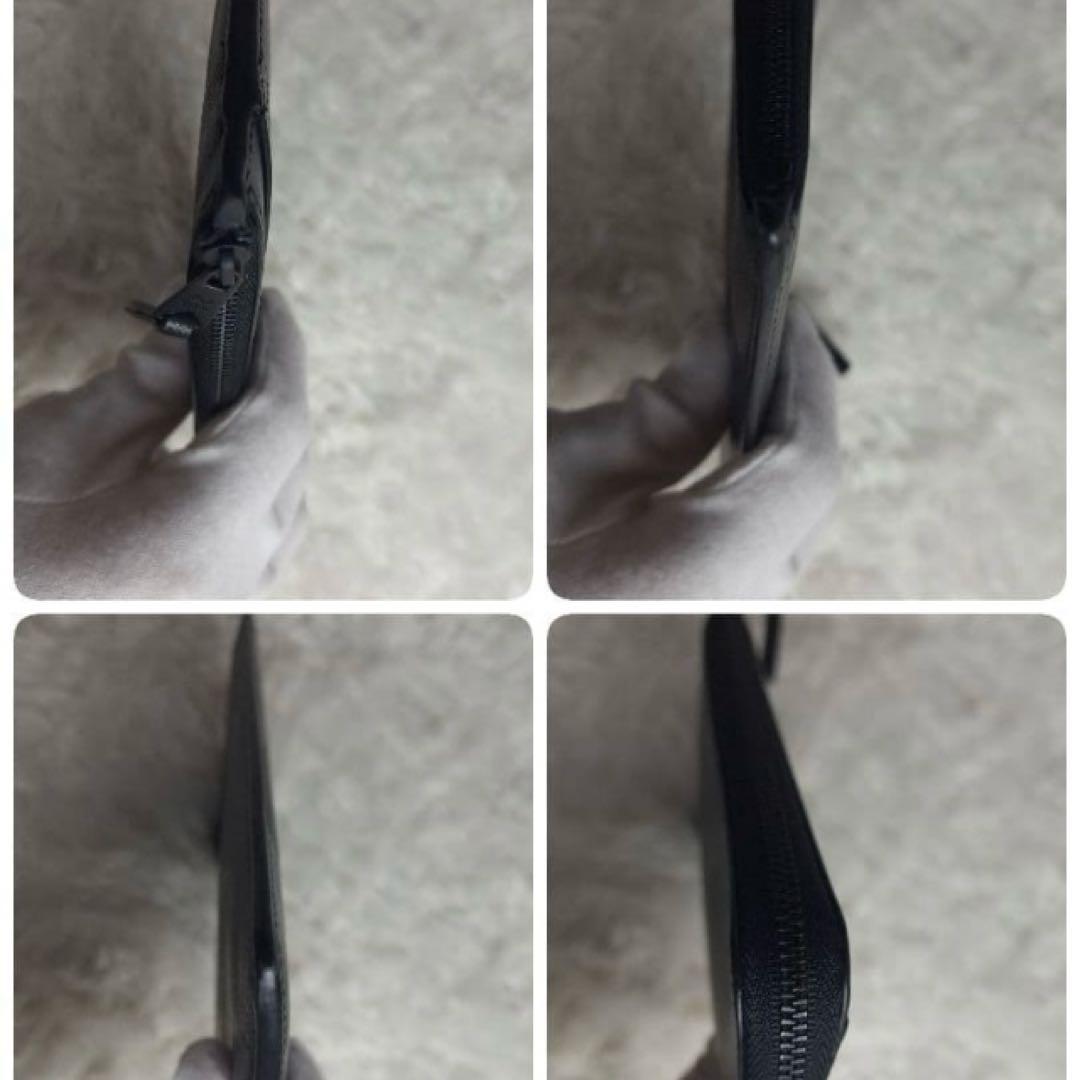 ポールスミス　L字ファスナー　長財布　チェッカーエンボス　黒