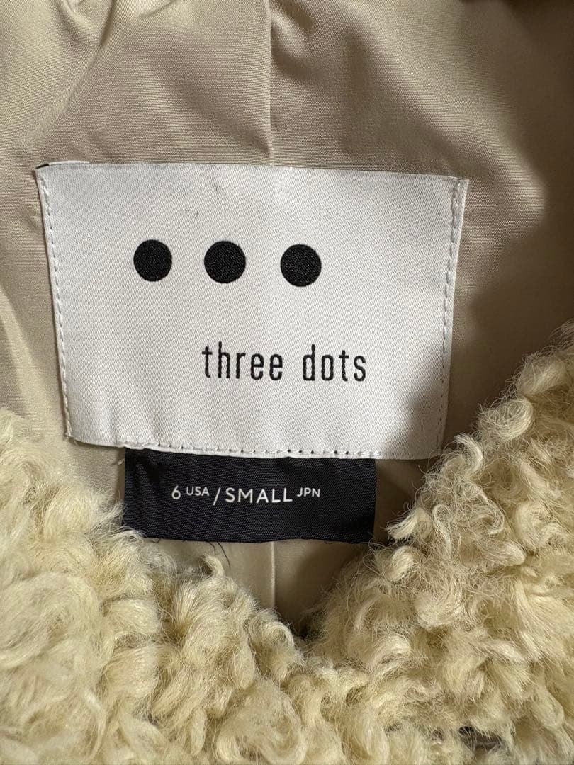 three dots フード付きダッフルコート S