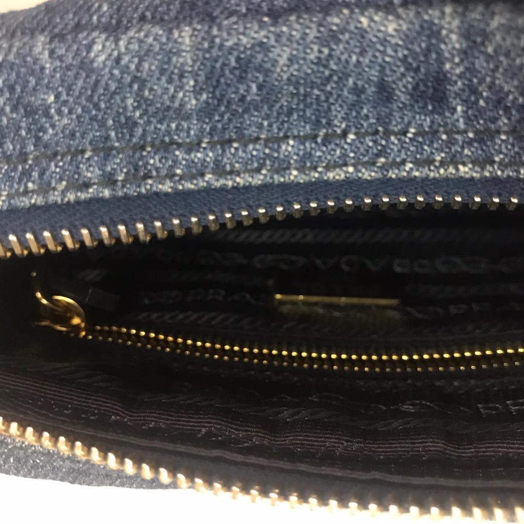 PRADA デニム ポーチ 化粧 メイク インディゴ