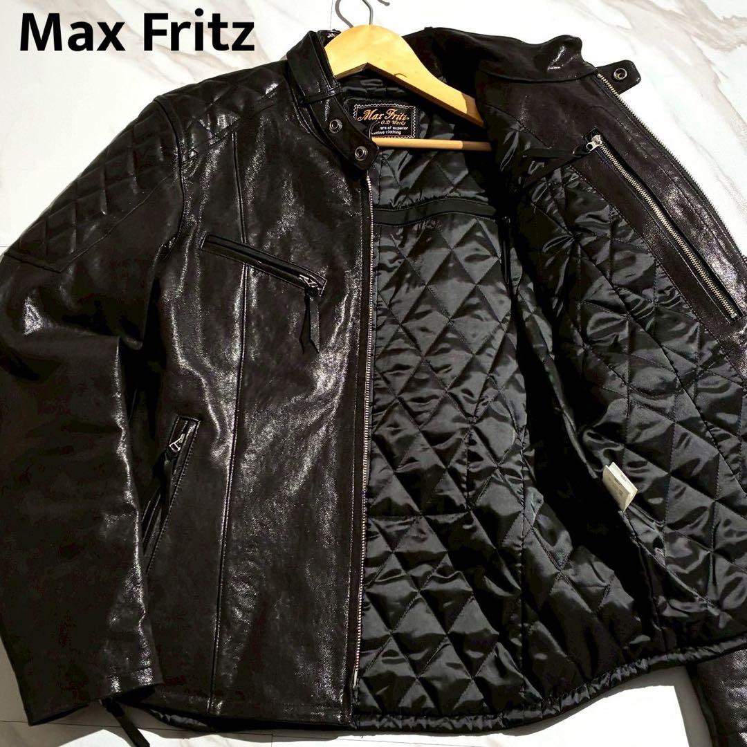 美品 マックスフリッツ ゴートレザー シングルライダースジャケット L 【182