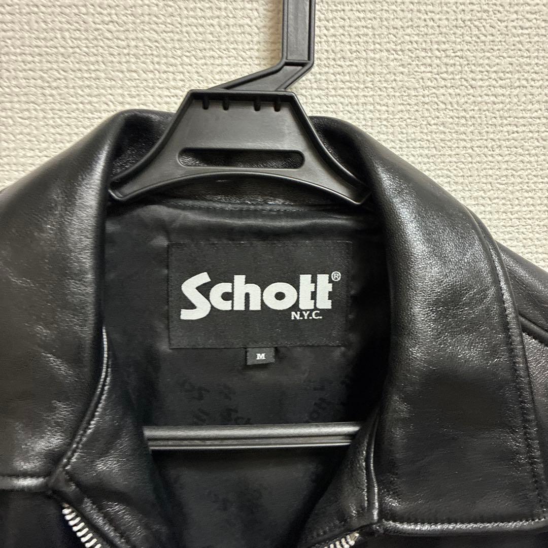 Schott NYC LEATHER TRACKER JACKET M ブラック