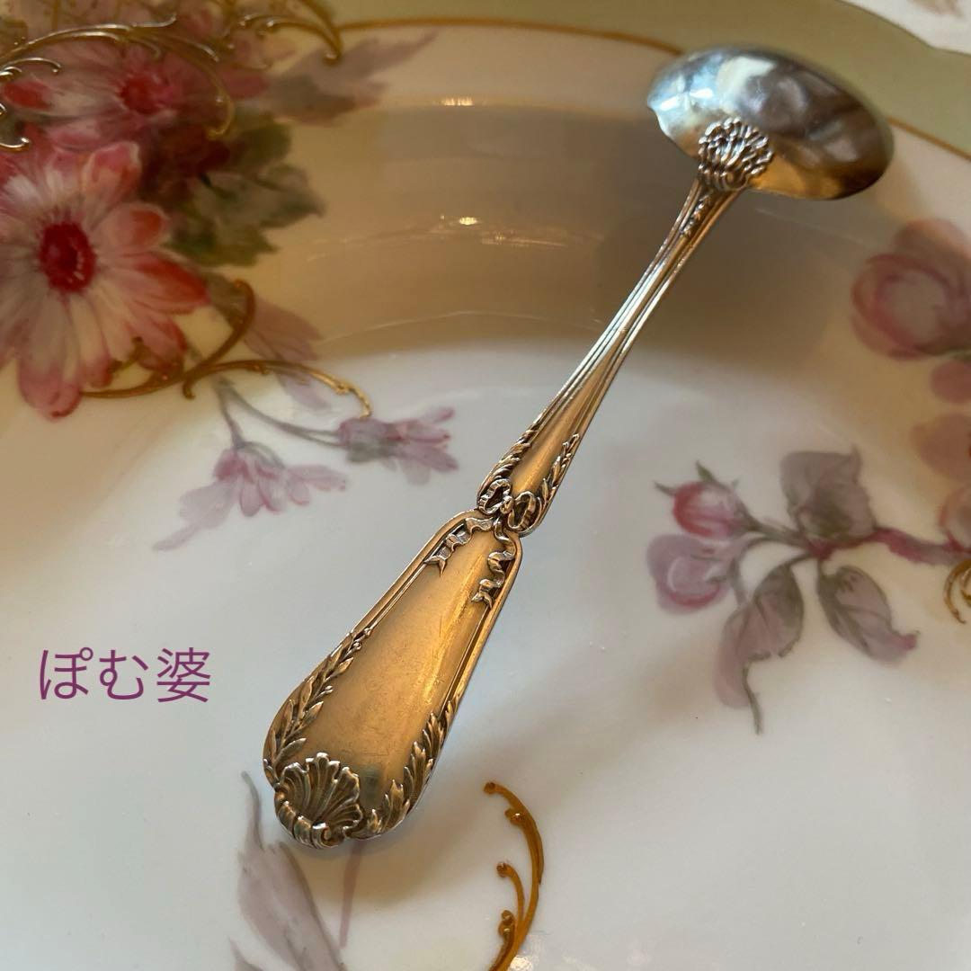 【ピュイフォルカ】純銀／アイスクリームスプーン／ポンパドール※彫有り２＋無し１