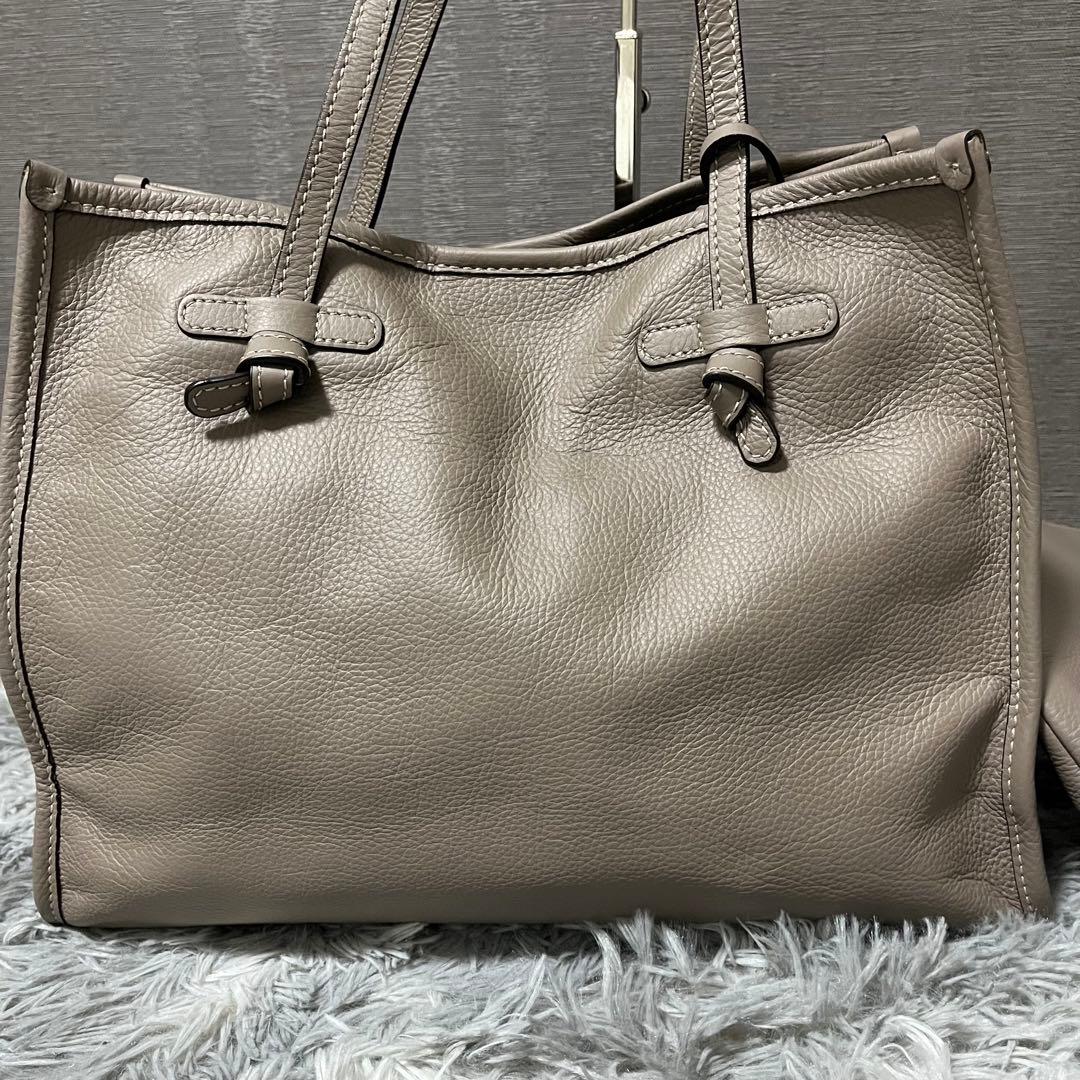 ✨️美品✨️ ジャンニキャリーニ マルチェッラ オールレザー グレージュ 肩掛け