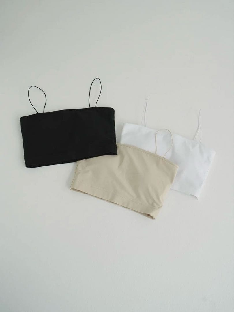 CLANE THIN CORD BANDEAU TOPS ホワイト