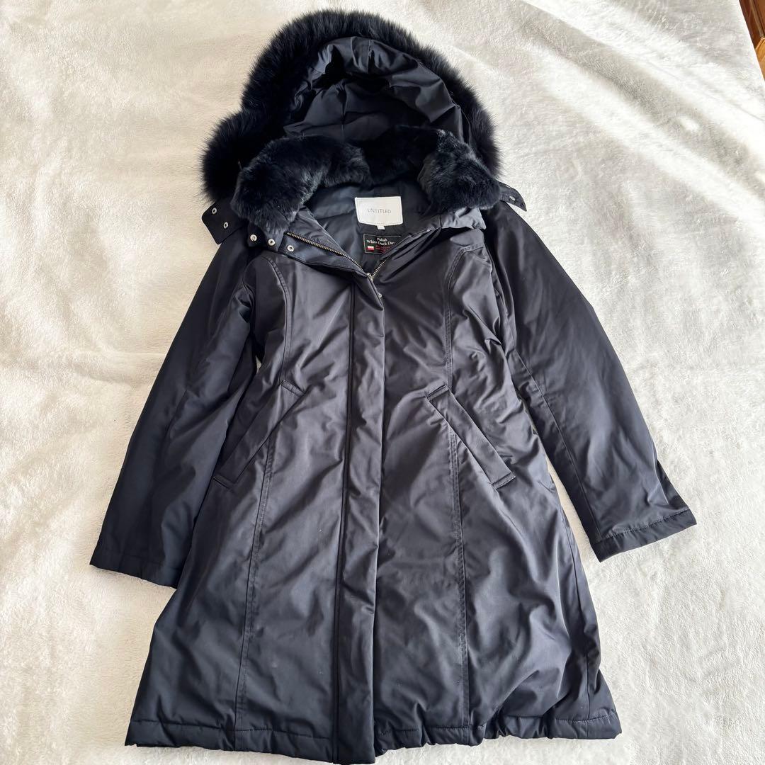 ✨️美品✨️ UNTITLED アンタイトル ファー ダウンコート ネイビー M