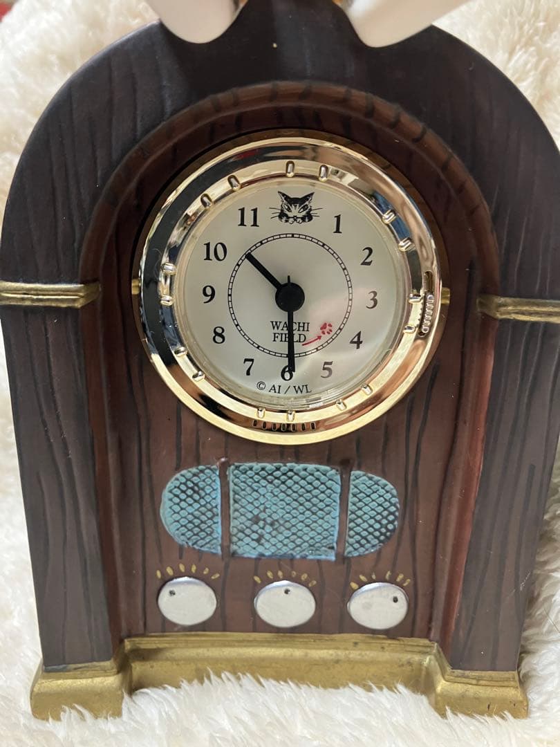 ・美品・稼動品・わちふぃーるど・ダヤン・置時計・レトロ風・陶器