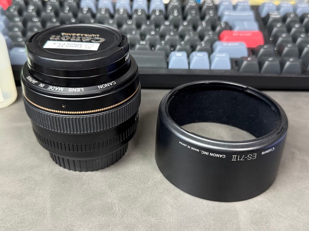 Canon EF 50mm f/1.4 USM フード、フィルター付