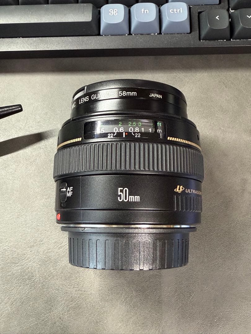 Canon EF 50mm f/1.4 USM フード、フィルター付