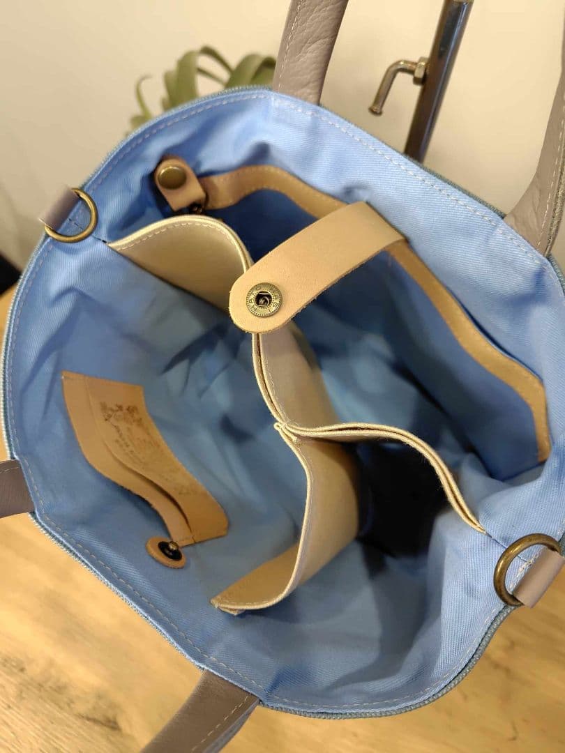 ミナペルホネン /タンバリンクロスカケラパッチ/しきりトートSサイズ/ブルー