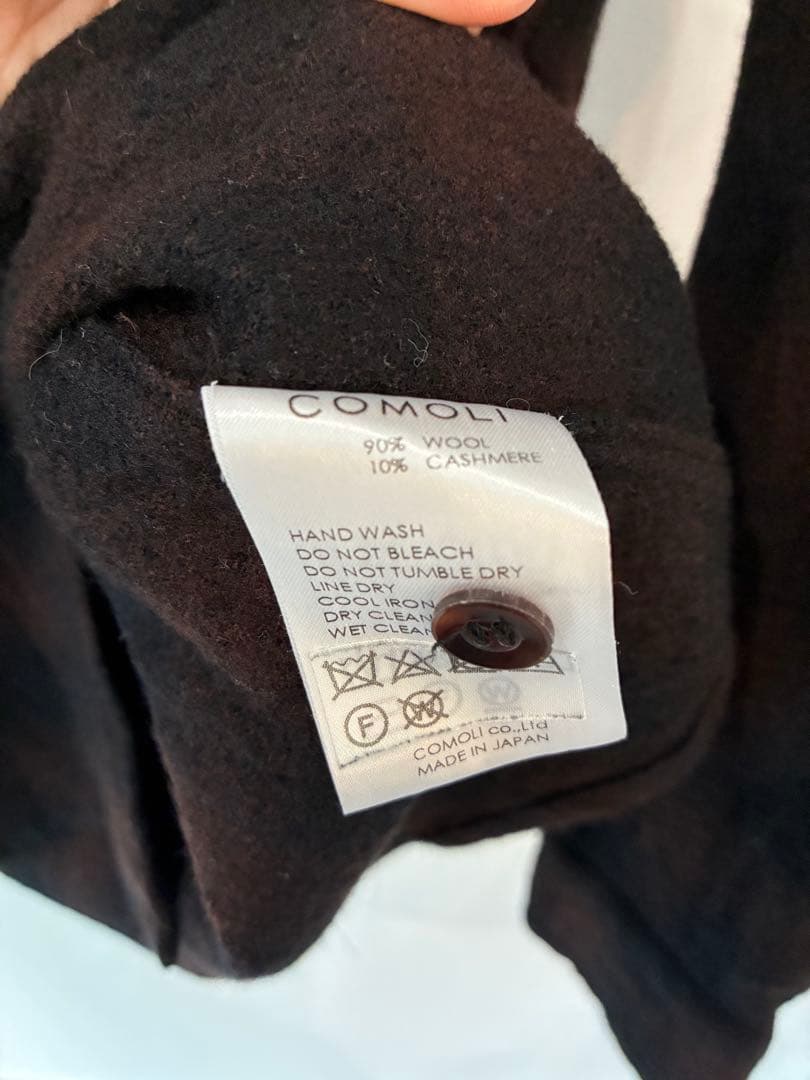 【2/8まで】COMOLIコモリ　ウールチェック　オープンカラーシャツ　サイズ2