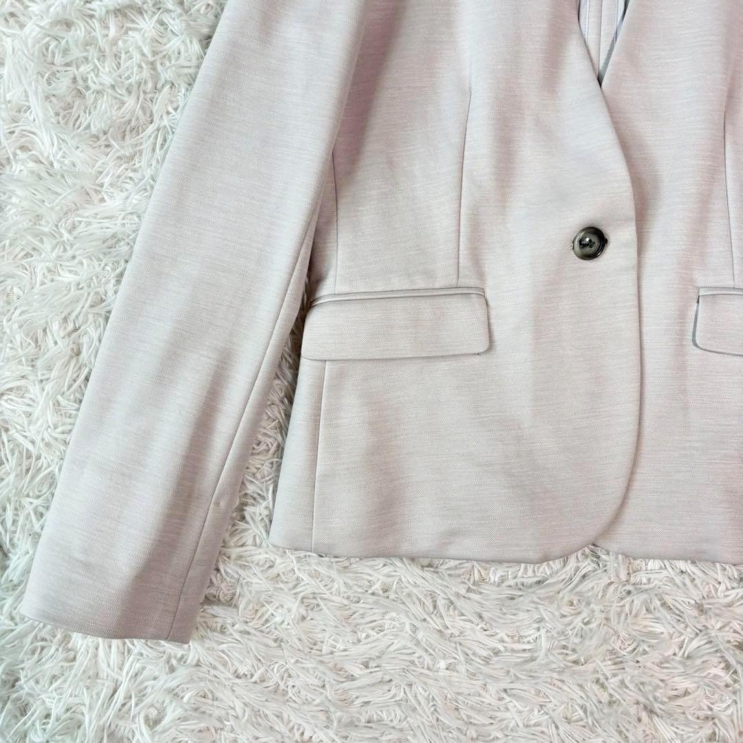 ✨極美品 リネン✨グリーンレーベルリラクシング パンツスーツ ノーカラー 白