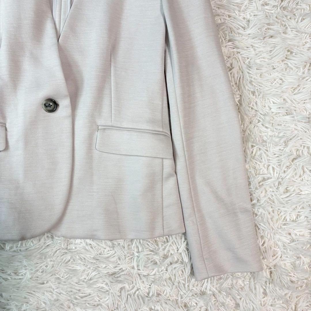 ✨極美品 リネン✨グリーンレーベルリラクシング パンツスーツ ノーカラー 白