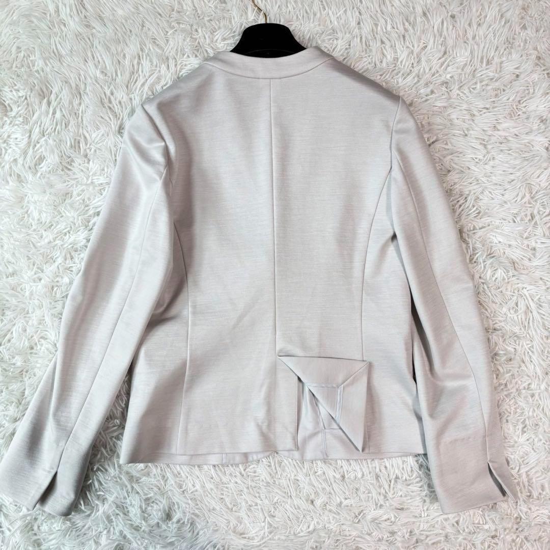 ✨極美品 リネン✨グリーンレーベルリラクシング パンツスーツ ノーカラー 白