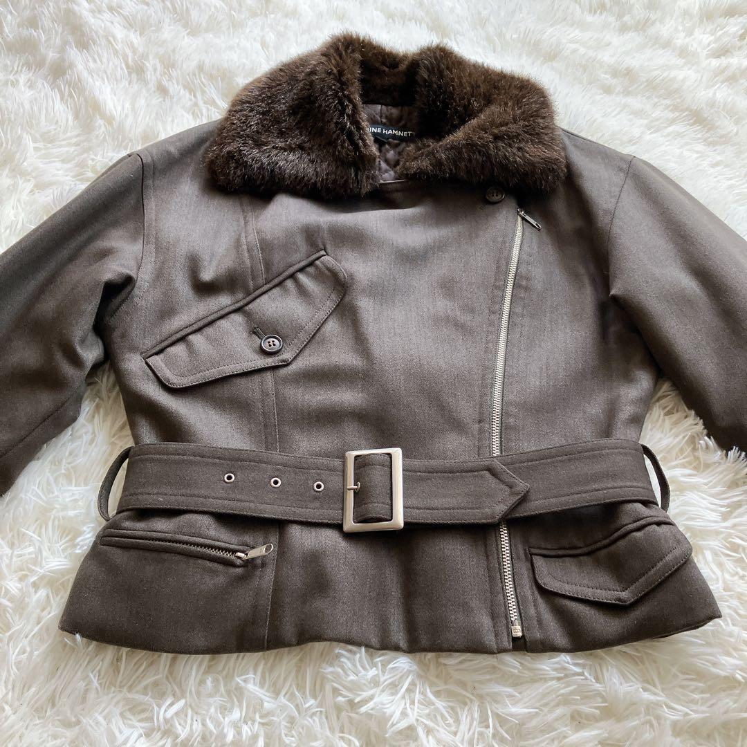 90s KATHARINE HAMNETT ボア襟 ミリタリージャケット M