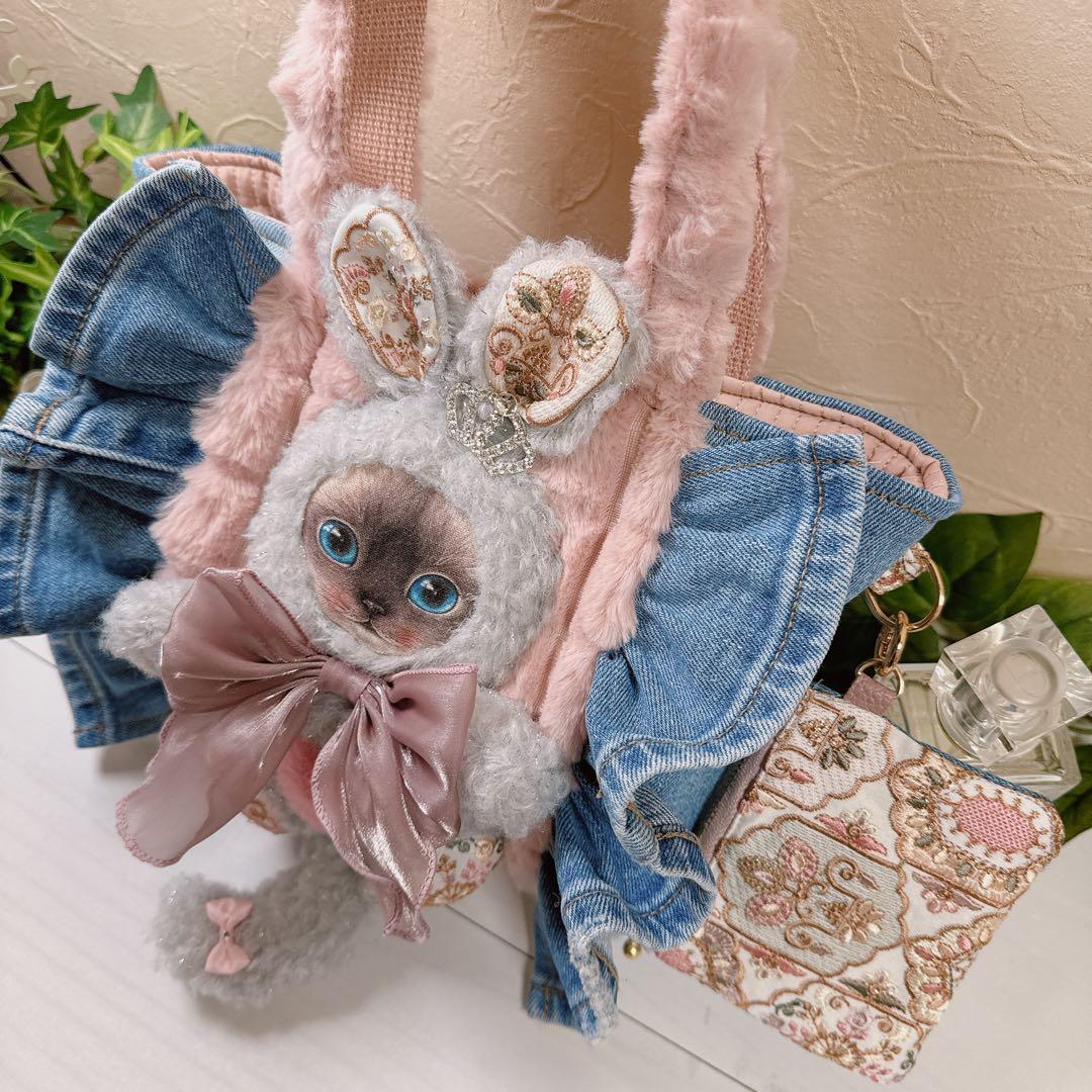 ☆*☆様 コヤンイサムチョン♡うさクラウディちゃんデニムリメイクトートバッグ！ポ