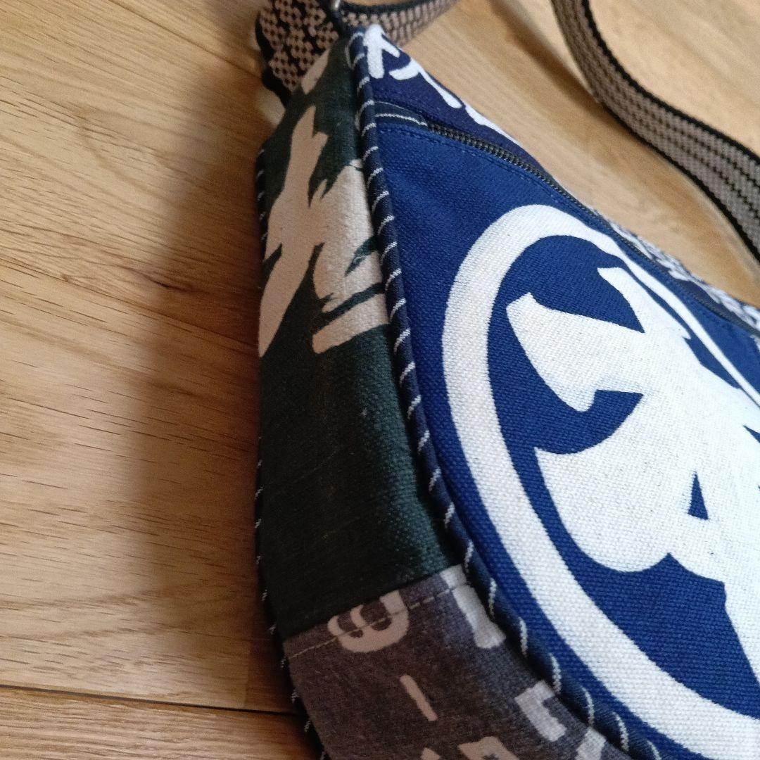 古布　前掛けリメイク　ショルダーバッグ　ハンドメイド