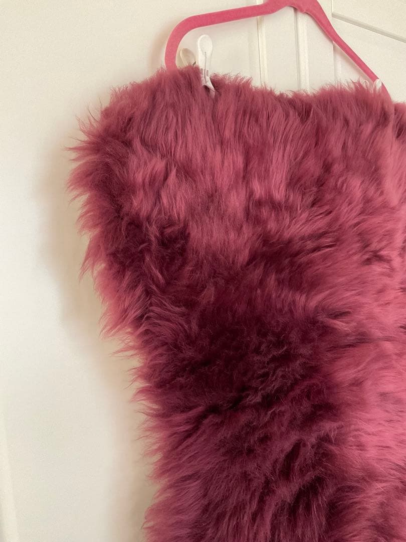 ムートンラグ 2個セット高級 厚手 リアルファー　60x117cm 未使用に近い