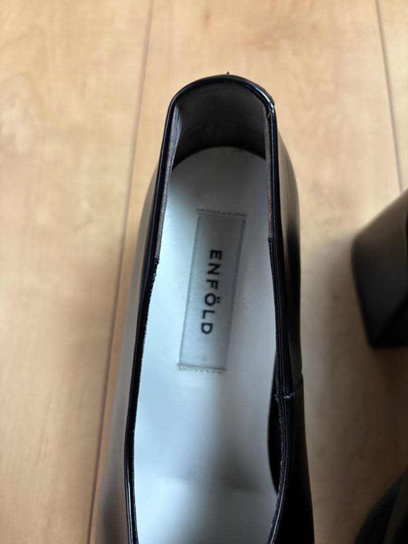 ENFOLD ブラック ハイヒール スクエアトゥ