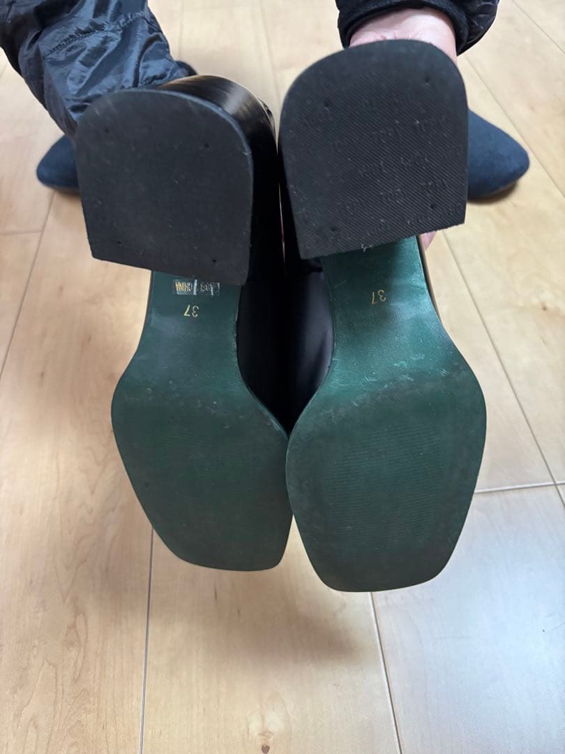 ENFOLD ブラック ハイヒール スクエアトゥ