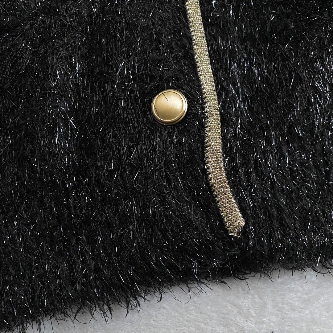 【ほぼ未使用✨】allureville シャイニーフェザーカーディガン　黒