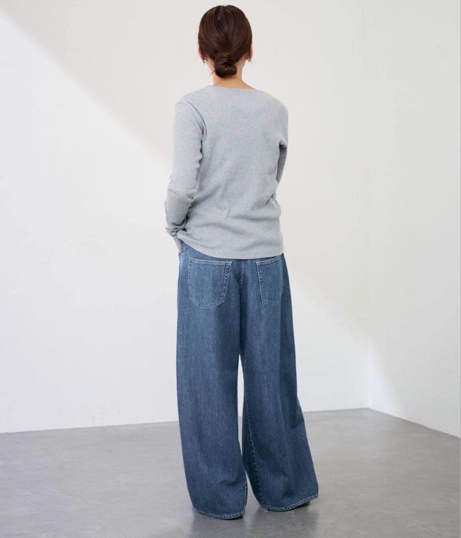 新品25AWフレームワーク　バレルフォルムデニムパンツ