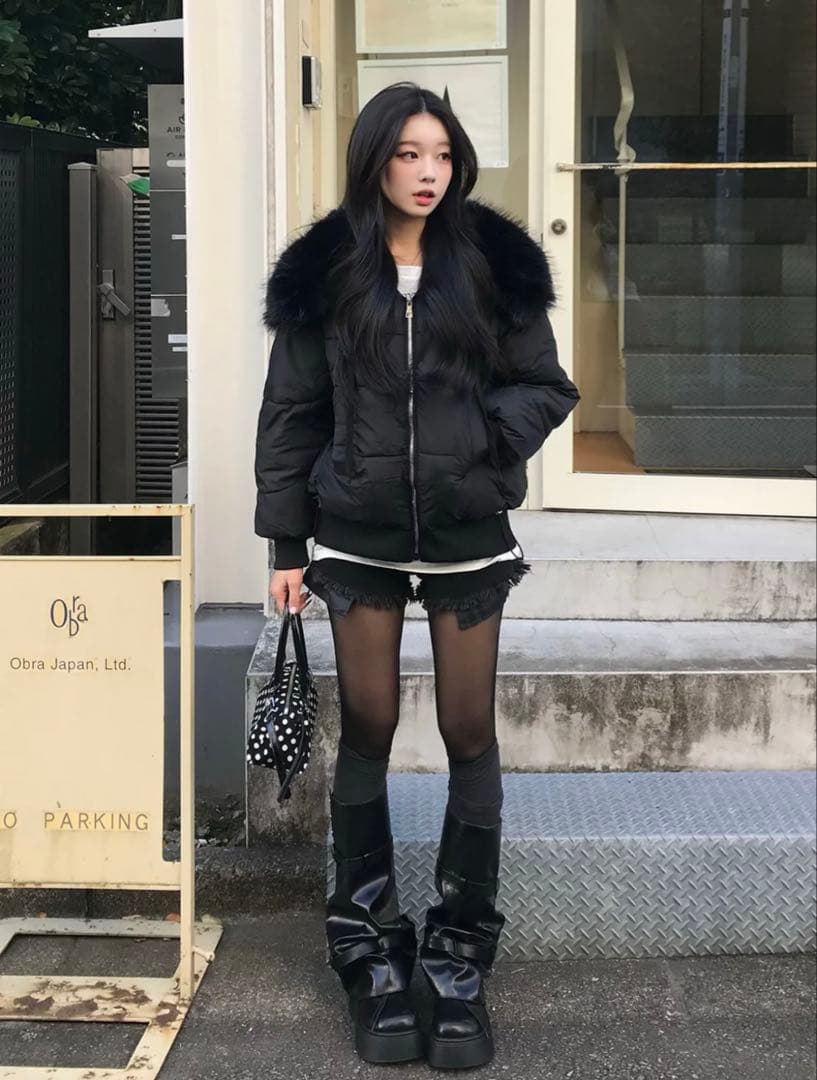 emmy ビッグカラーファータッチブルゾン