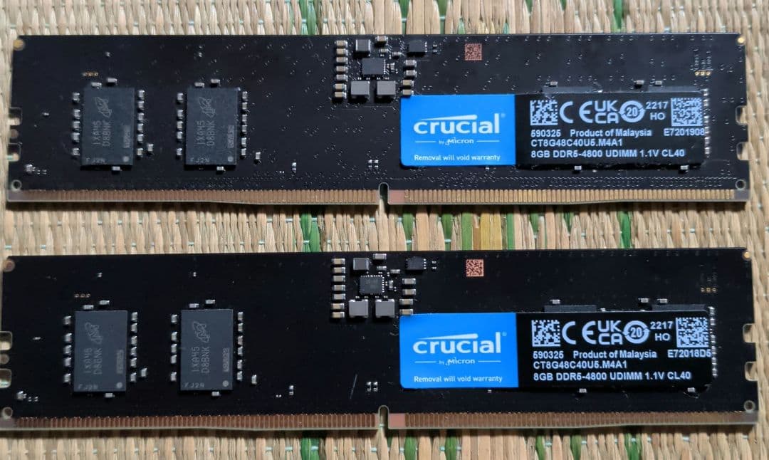 【限界値下】crucial 8GB×2枚 DDR5 4800MHz メモリー