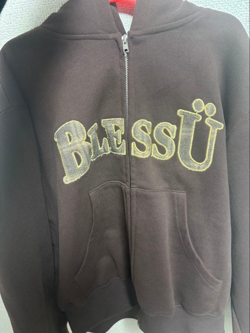 BlessU ブラウン ジップアップパーカー　Sサイズ