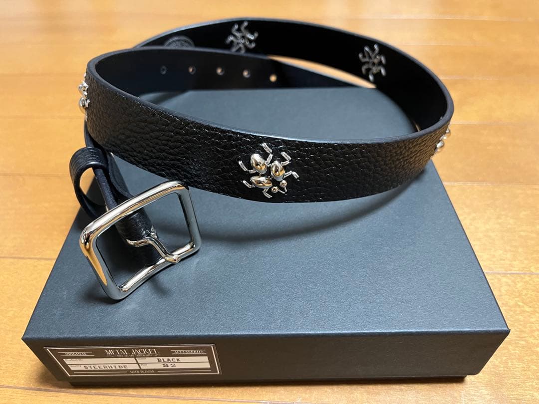タトゥースタジオヤマダメタルジャケット別注 \"BUG\" レザーベルト 32