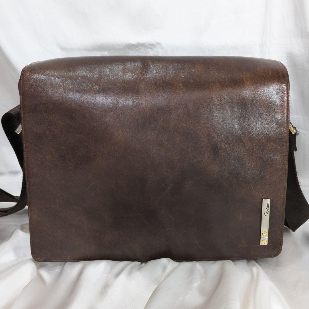 【美品】 カルティ サントス メッセンジャーバッグ ブラウン