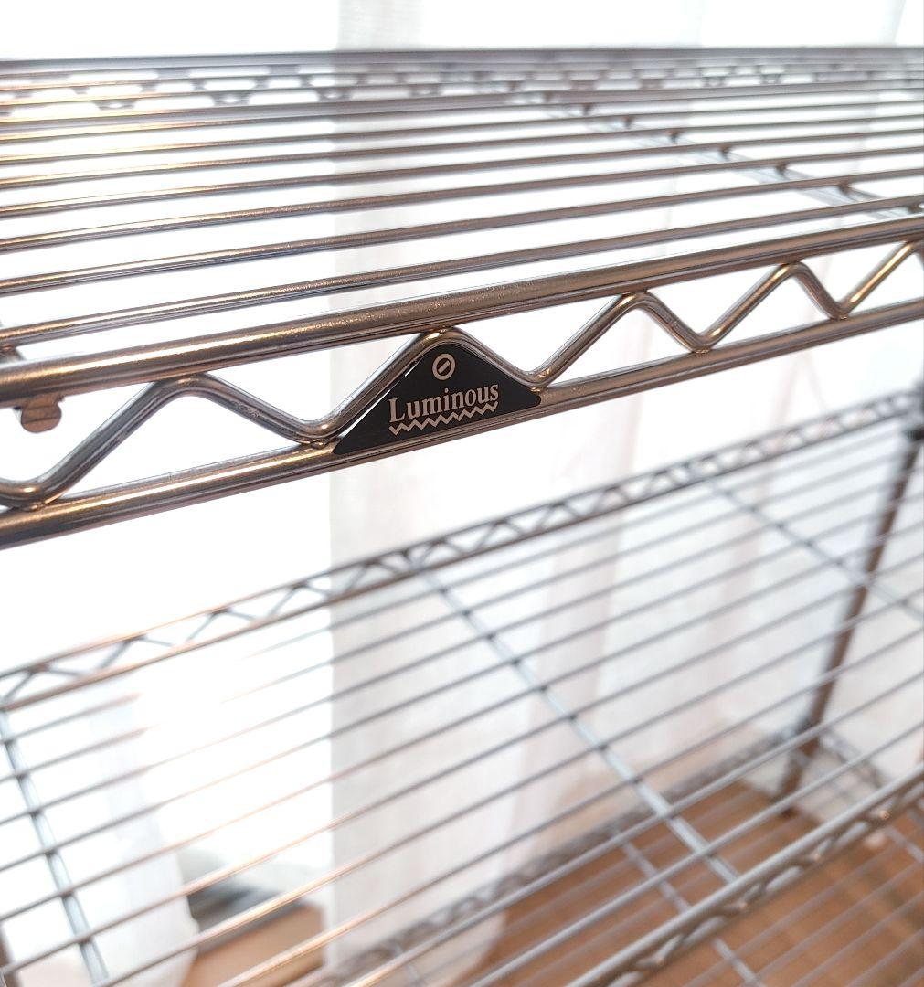 送料込/ルミナスライトスチールシェルフ幅69.5×奥24.5×高90.5＋集成材