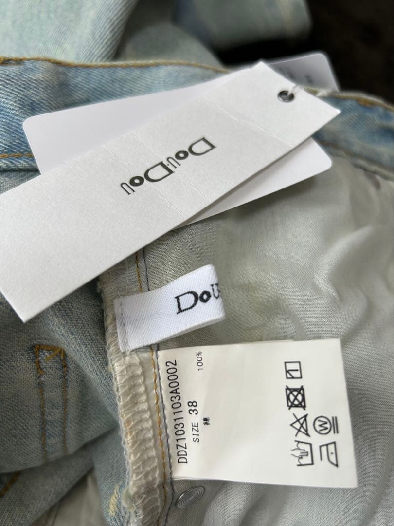 DOU DOUドゥドゥ　ダメージカープデニム　38 新品未使用タグ付