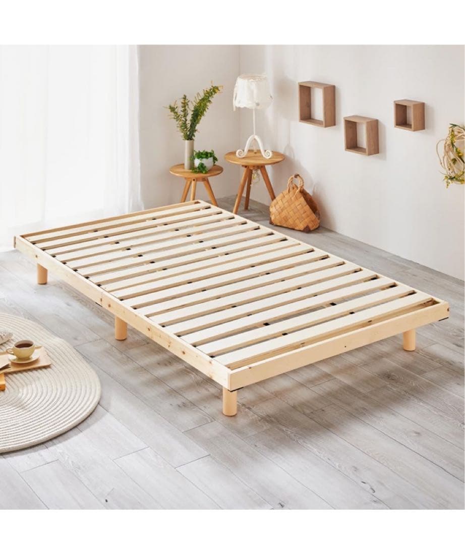 ベッドフレーム セミダブル 幅約120長さ約200cm高さ約6.5~23.5㎝