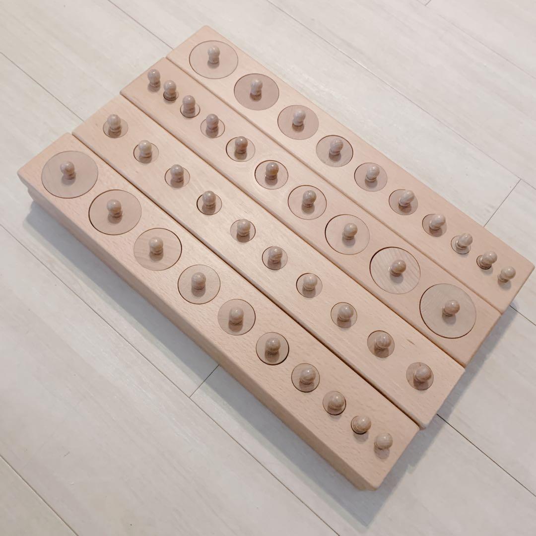 【モンテッソーリ教育】円柱さし　はめ込み円柱　教具 知育玩具