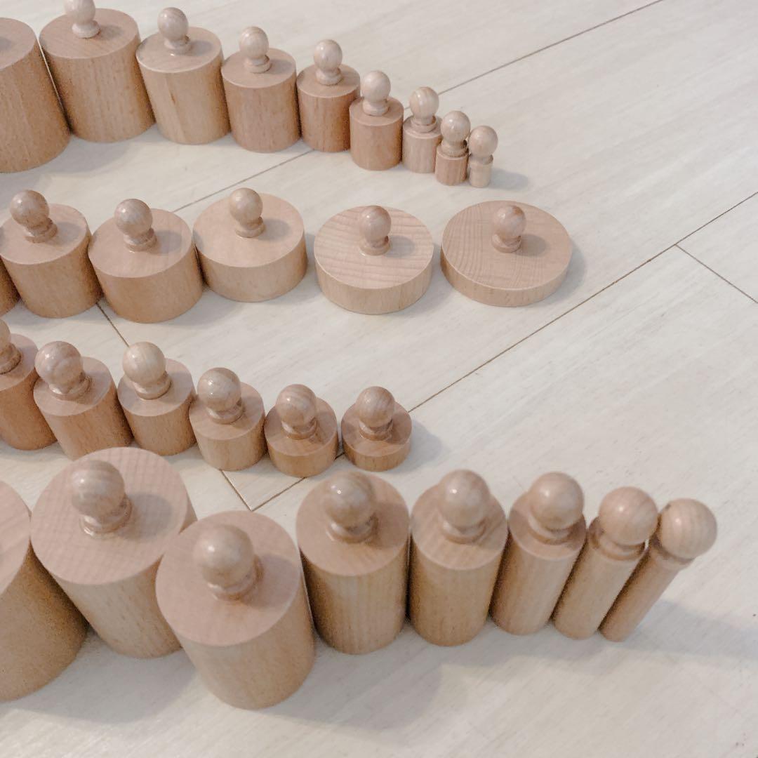 【モンテッソーリ教育】円柱さし　はめ込み円柱　教具 知育玩具