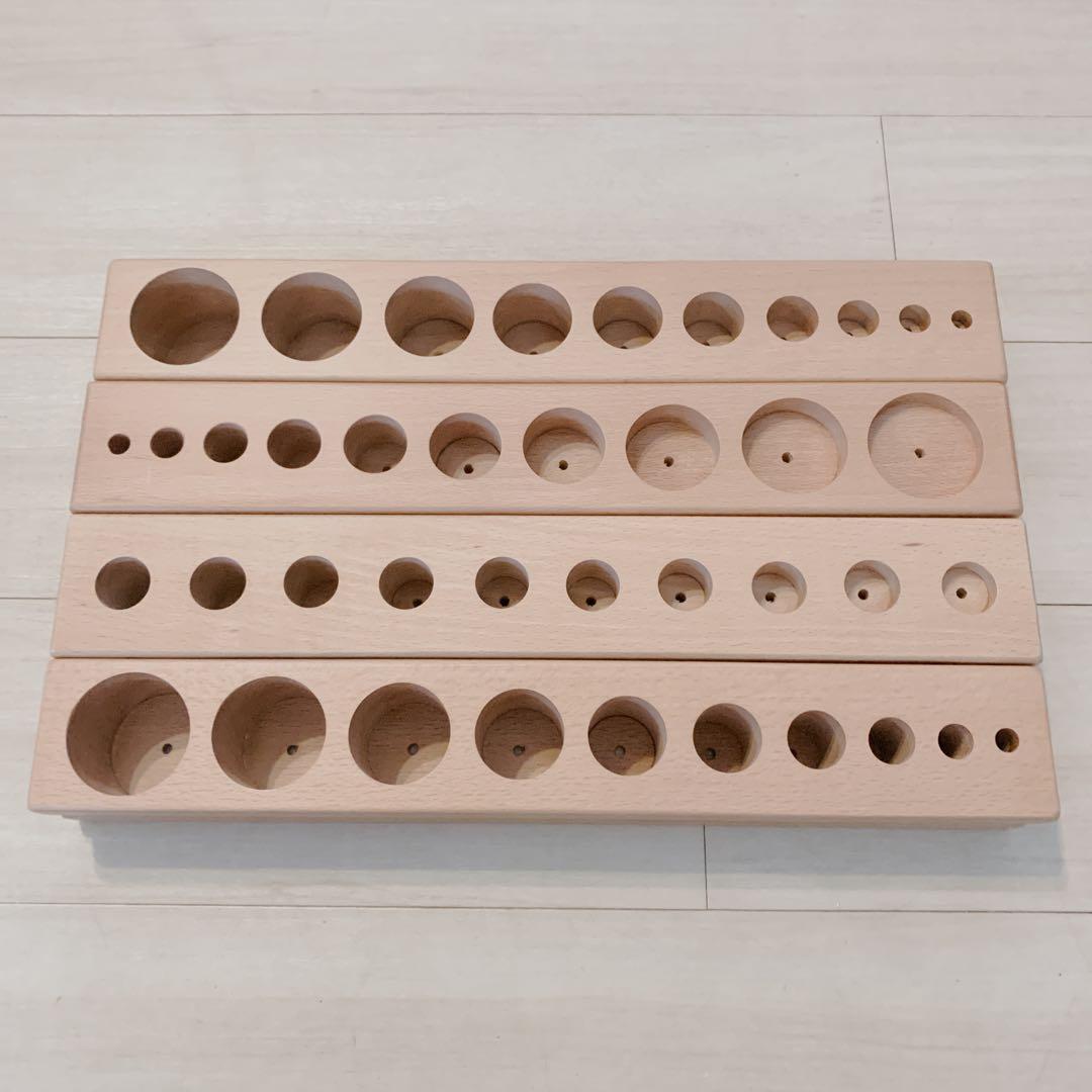 【モンテッソーリ教育】円柱さし　はめ込み円柱　教具 知育玩具