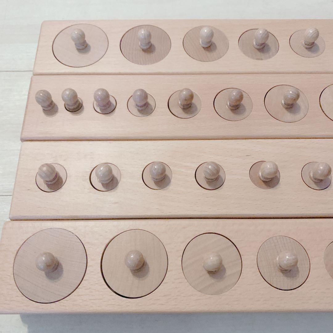 【モンテッソーリ教育】円柱さし　はめ込み円柱　教具 知育玩具
