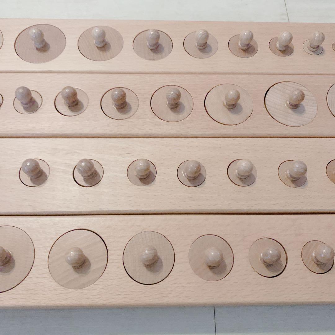 【モンテッソーリ教育】円柱さし　はめ込み円柱　教具 知育玩具