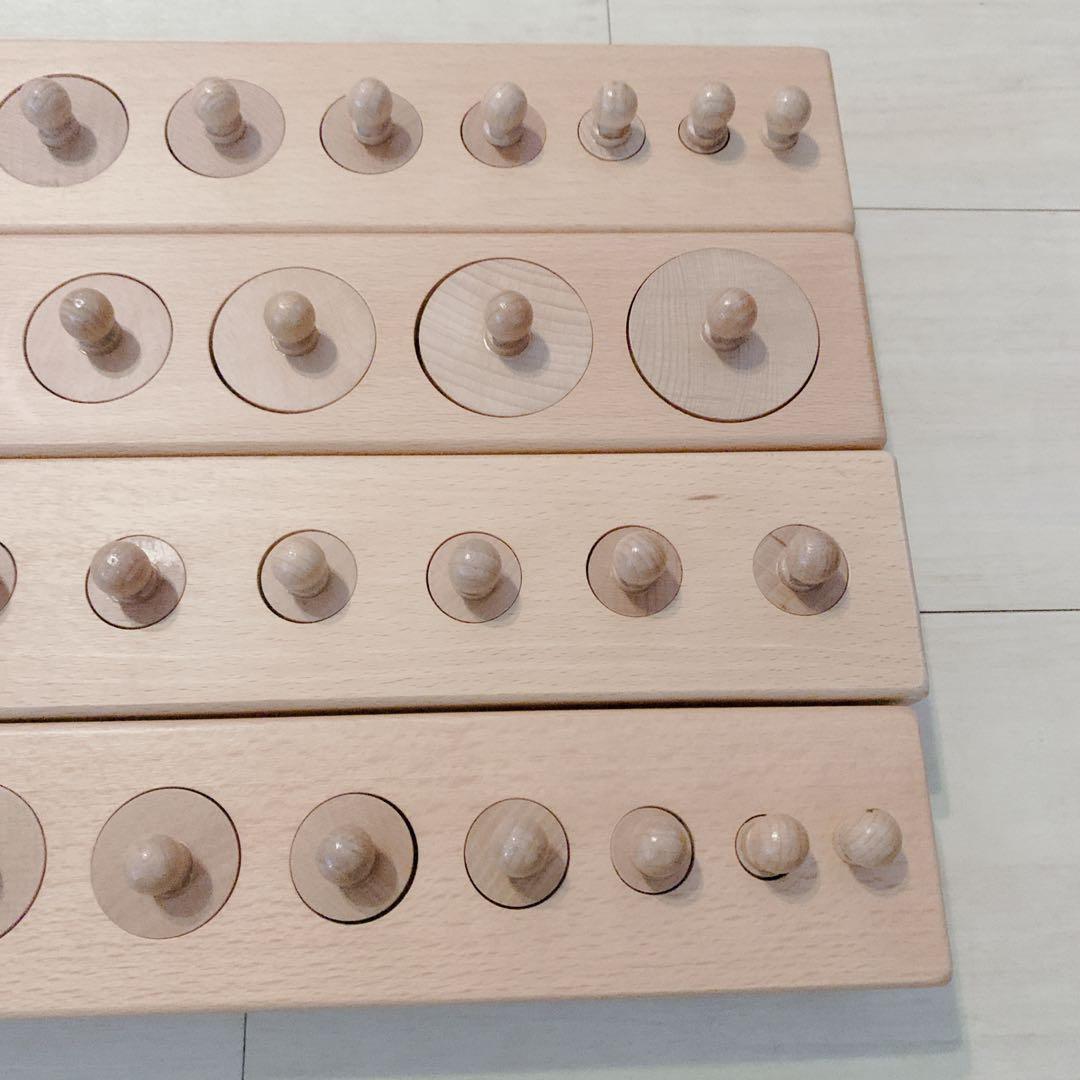 【モンテッソーリ教育】円柱さし　はめ込み円柱　教具 知育玩具