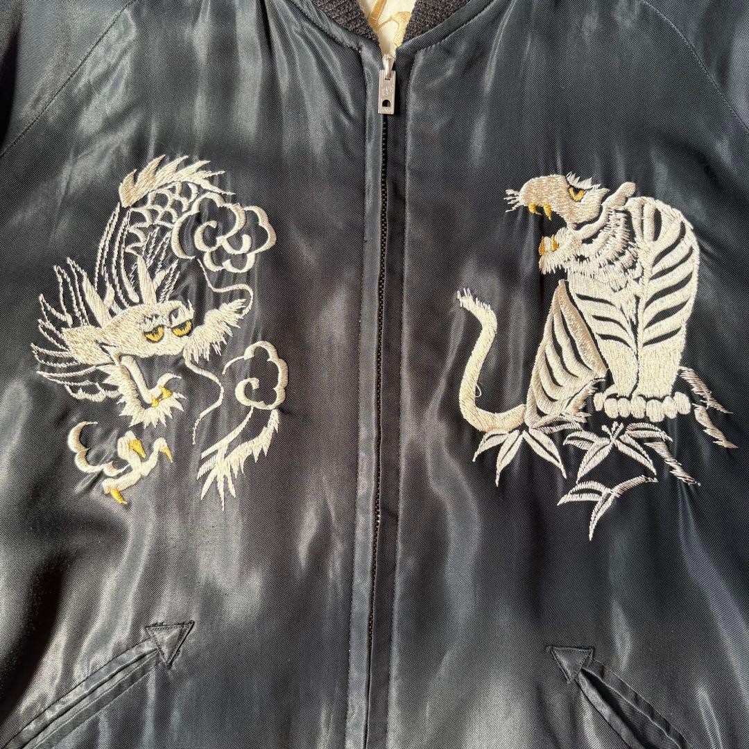 テーラー東洋 スカジャン WHITE EAGLE WHITE TIGER 黒