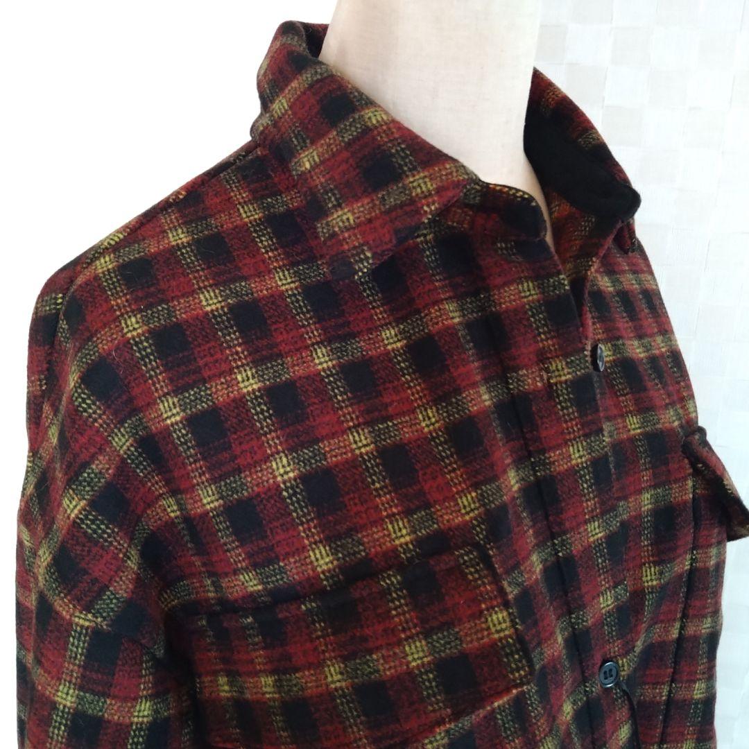 【新品タグ付】AMERI UND CHECK WOOL OVER SHIRT